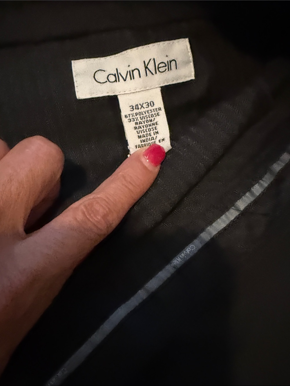 Calvin Klein Black Textured Fabric Panel